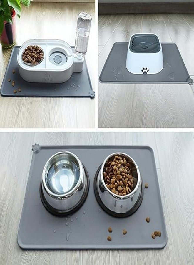Bindex Silicone Pet Feeding Mat, Waterproof Dog Cat Food Mat with Raised Edges, Dog Cat Water Bowl Placemats, Dog Cat Feeding Mats for Food and Water Prevent Spill (47 x 30 cm) - Image 3